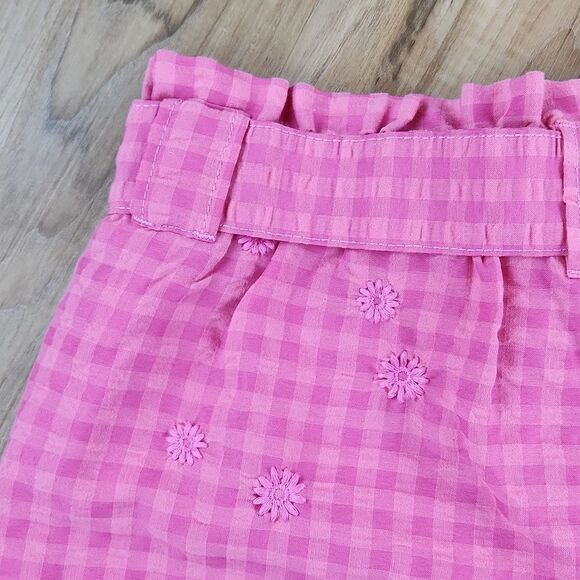 ☔️🔹️NWT Pink Plaid w/Embroidered Lace Floral Print Size 6/28 - Picture 7 of 11